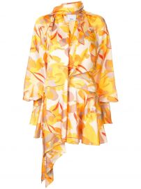 Acler Bradley draped abstract-print dress Bradley draped abstract-print dress at Farfetch